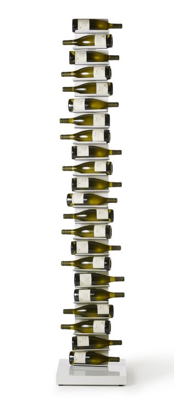 Ptolomeo Vino Weinregal Schwarz von Opinion Ciatti mit Weinflaschen, modernes Design Weinlagerung.